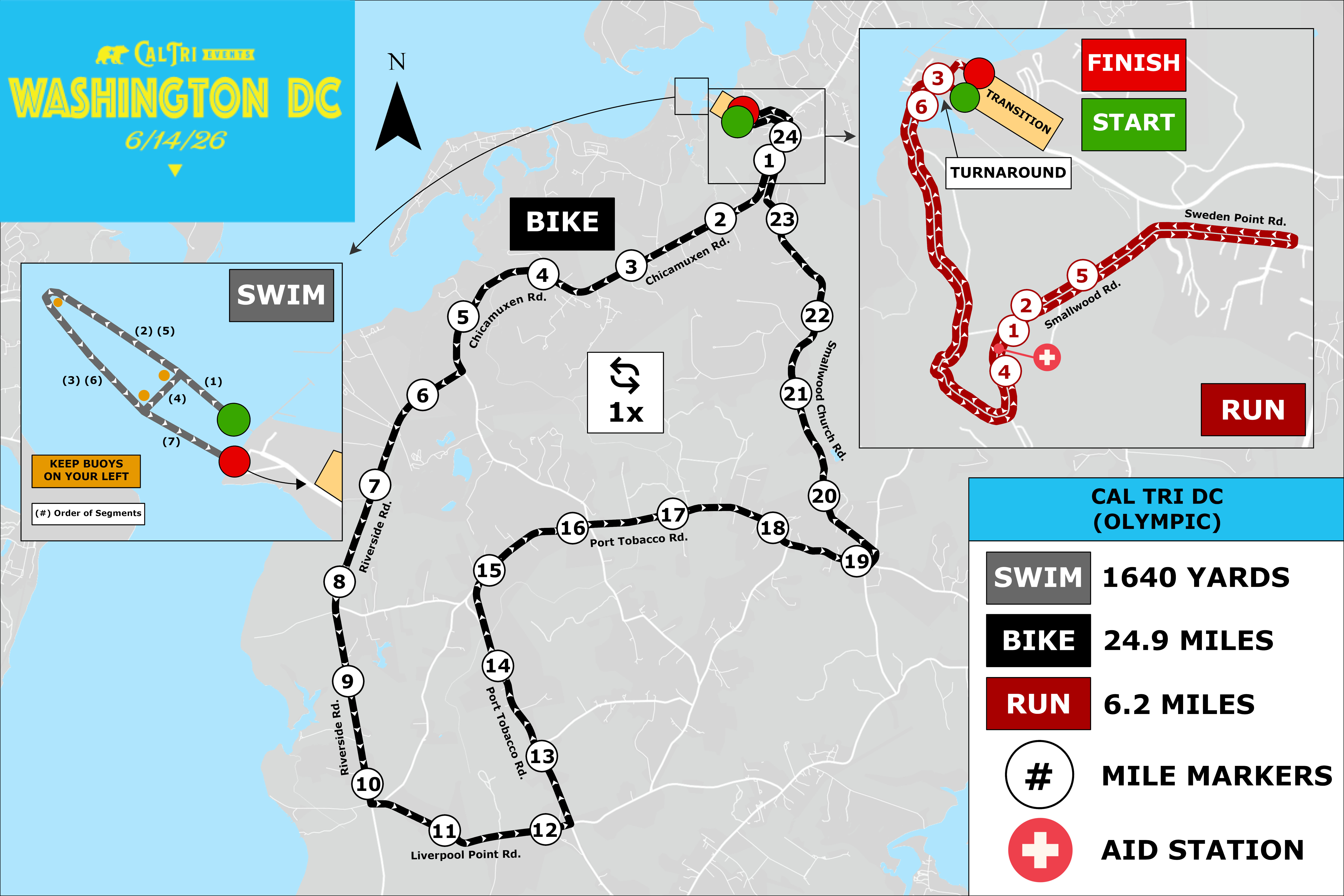 Olympic Triathlon Course Map